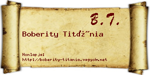 Boberity Titánia névjegykártya